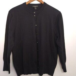 J. Crew Women's Cardigan Sweater Button Down Black Slim Fit 3/4 Sleeve Preppy
